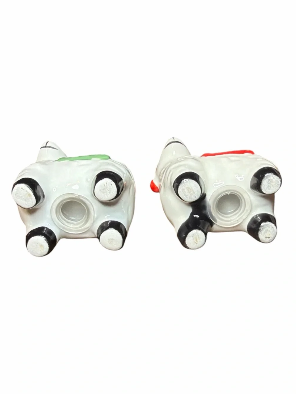 Ceramic Llama Salt & Pepper Shakers - Red and Green